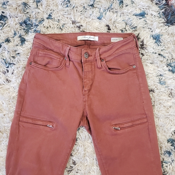 Mavi Karlina Mid Rise Skinny Cargo Pants Jeans Stretchy Pink Coral Casual Preppy - Picture 4 of 11